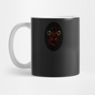 Green Eyed Cat in Shadow Mug